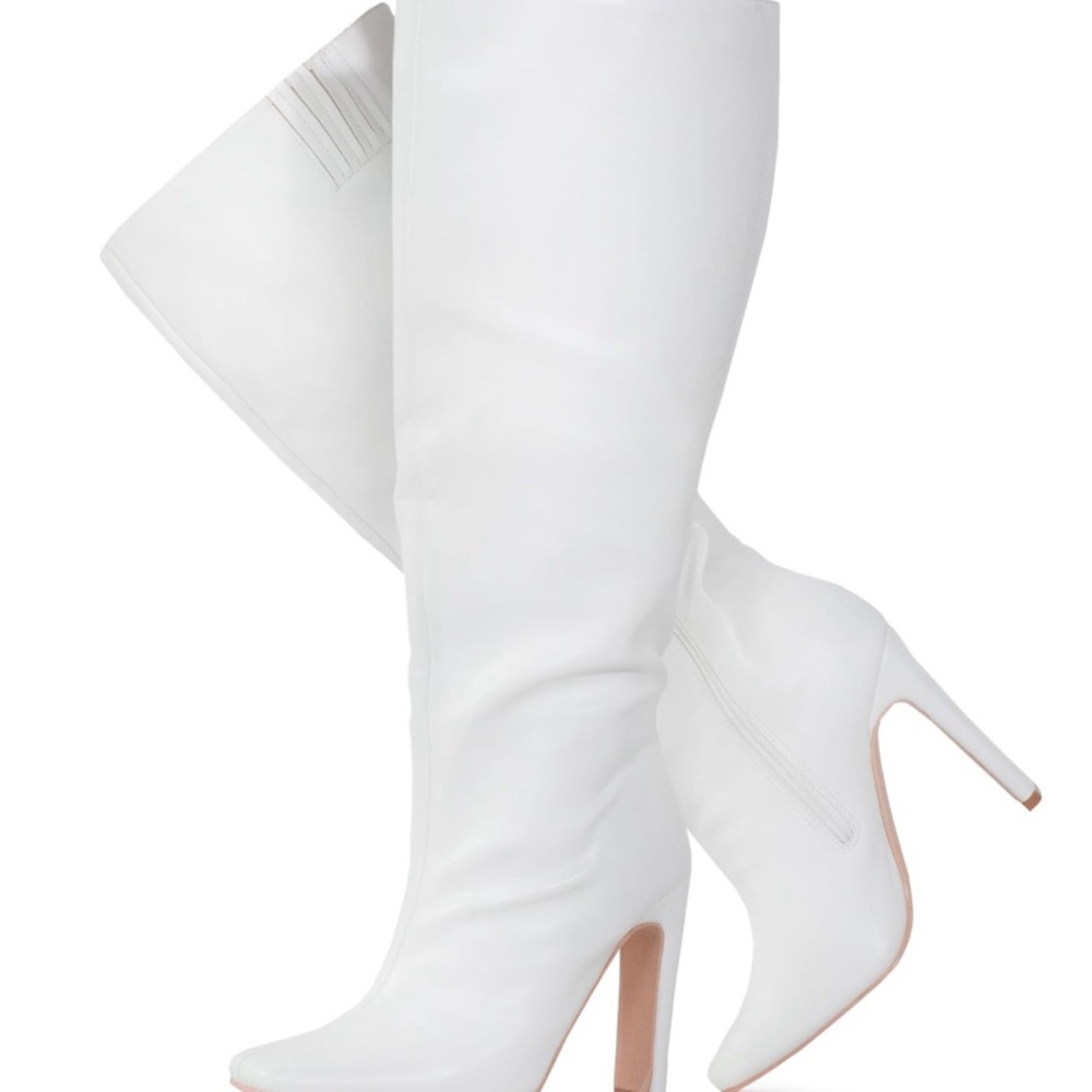 Elegant White Knee-High Women's Boots